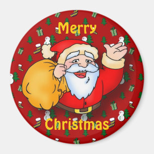 Imán Merry Christmas Round Magnet