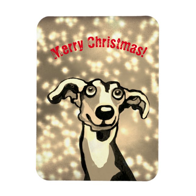 Imán Merry Christmas whippet Magnet (Vertical)