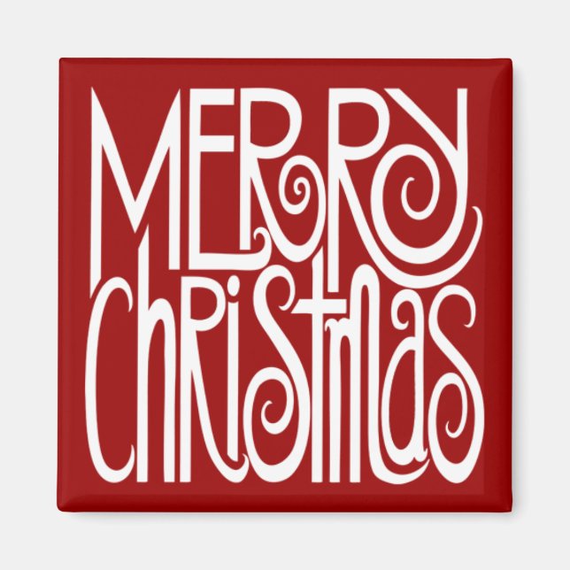 Imán Merry Christmas White Magnet (Frente)