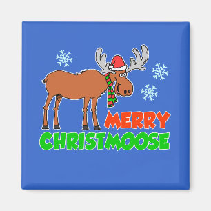 Imán Merry Christmoose Cute Personalizado Moose