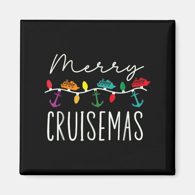 Imán Merry Cruise-mas Cruise Christmas Xmas Pajamas Hol (Frente)