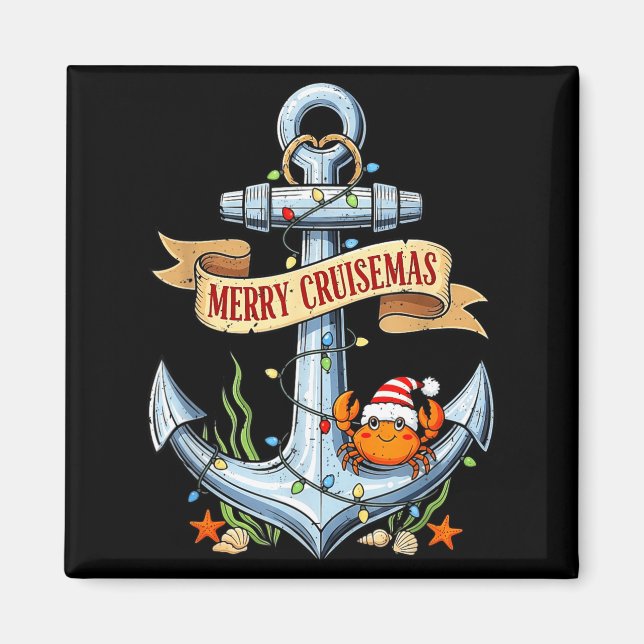 Imán Merry Cruisemas 2025 Nautical Cruise Christmas Fam (Frente)