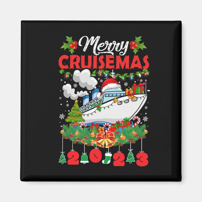 Imán Merry Cruisemas Familia Cruise Navidades 2023 Fun  (Frente)