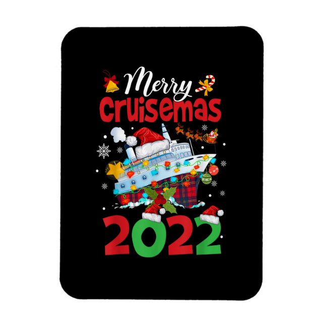 Imán Merry Cruisemas Funny Santa Cruise Plaid Navidades (Vertical)