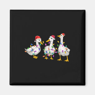 Imán Merry Duckmas Navidades de pato divertidos Duck Xm