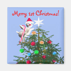 Imán Merry First Christmas Baby Bird