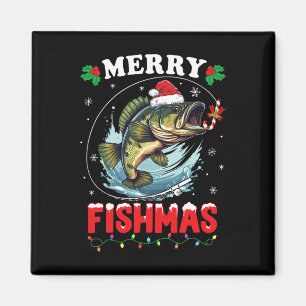 Imán Merry Fishmas Fish Funny Pescadores Navidades Papá