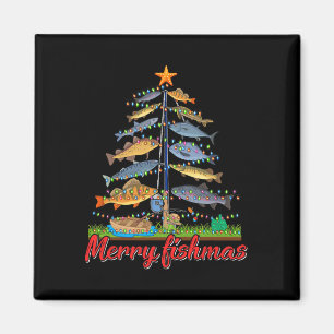 Imán Merry Fishmas Graciosa Pesca de Árbol de Navidad F