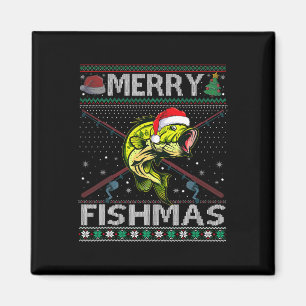 Imán Merry Fishmas por Navidades pesqueros de peces Sue