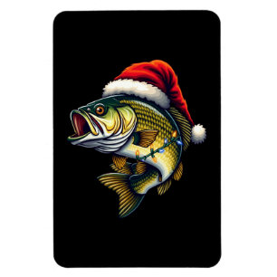 Imán Merry Fishmas Santa Fishing Amantes Graciosos