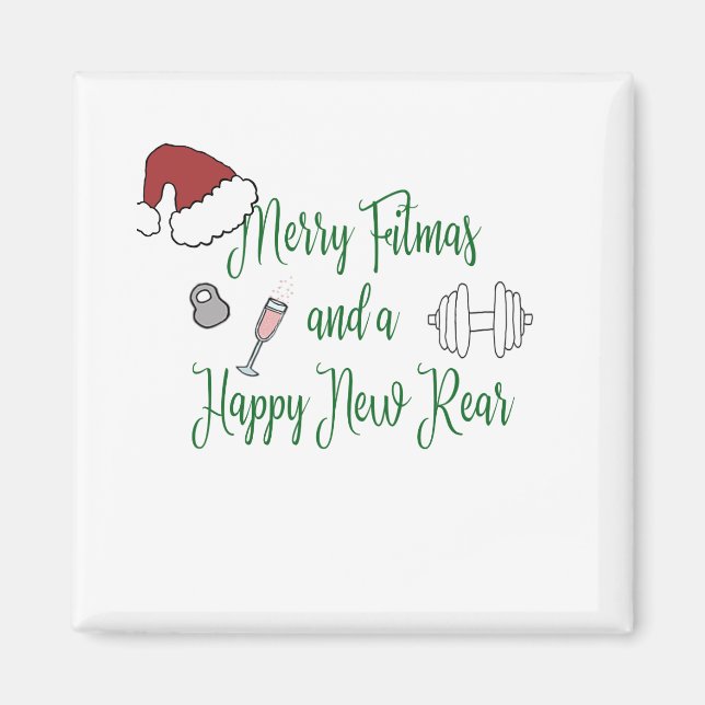 Imán Merry Fitmas y un nuevo trasero feliz (Frente)