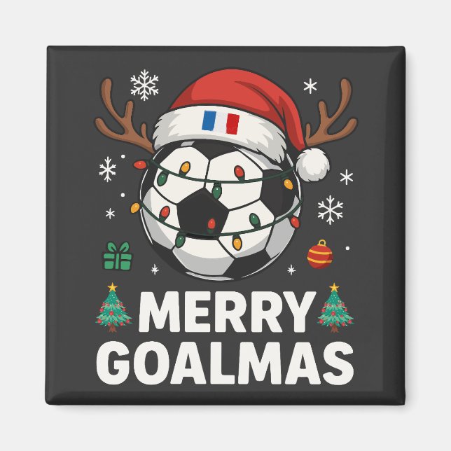 Imán Merry Goalmas France - Funny Soccer Christmas (Frente)