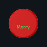 Imán Merry Green Name on Red<br><div class="desc">Merry Green Name on Red Christmas</div>
