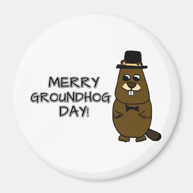 Imán Merry Groundhog Day (Frente)