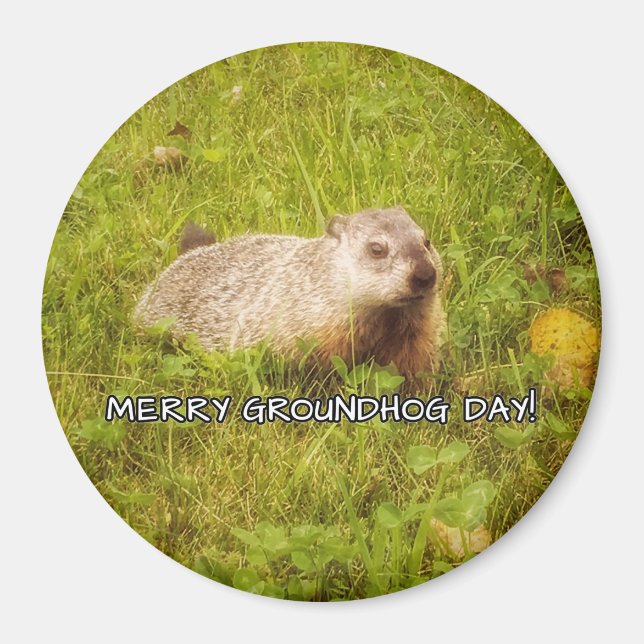 Imán Merry Groundhog Day Magnet (Frente)