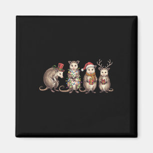 Imán Merry Hissmas Opossum Navidades Santa Hat Xmas Lig
