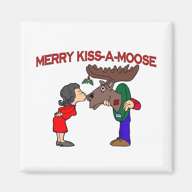 Imán Merry Kiss A Moose (Frente)