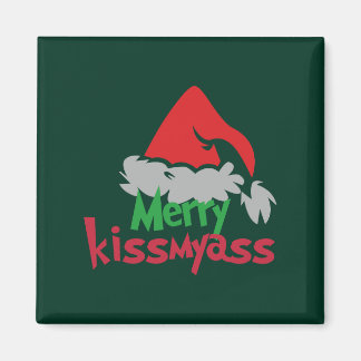 Imán Merry Kissmyass Funny Christmas Magnet