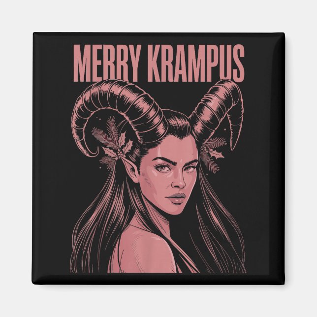 Imán Merry Krampus Ironic Lilith Christmas Dark Feminin (Frente)