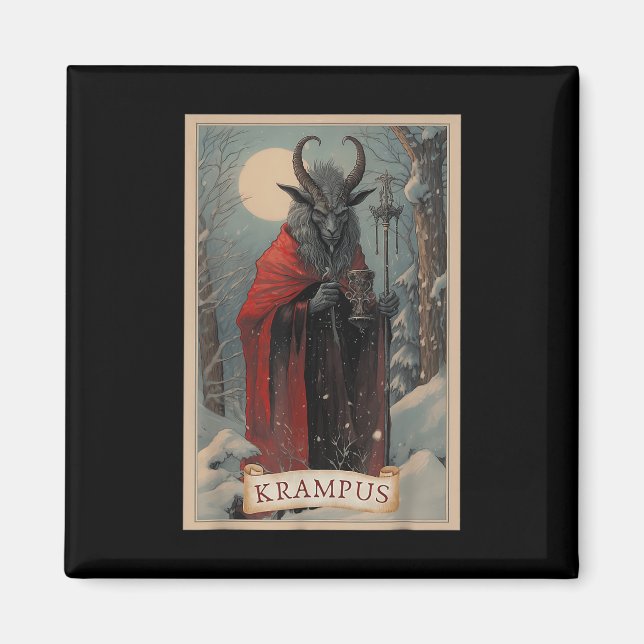 Imán Merry Krampus Navidades de terror sudadizo maldad  (Frente)