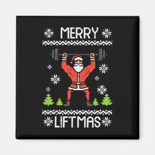 Imán Merry Liftmas Navidades feos Xmas cuerpo de gimnas