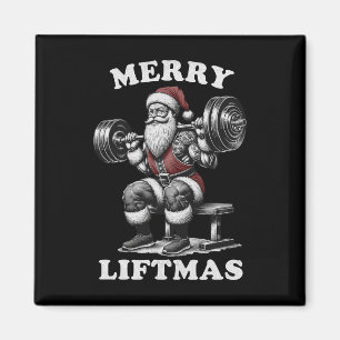 Imán Merry Liftmas - Navidades Santa Claus Weightliftti