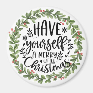 Imán Merry Little Navidades Watercolor Wreath
