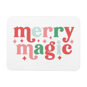 Imán Merry Magic - Tipografía de vacaciones coloridas