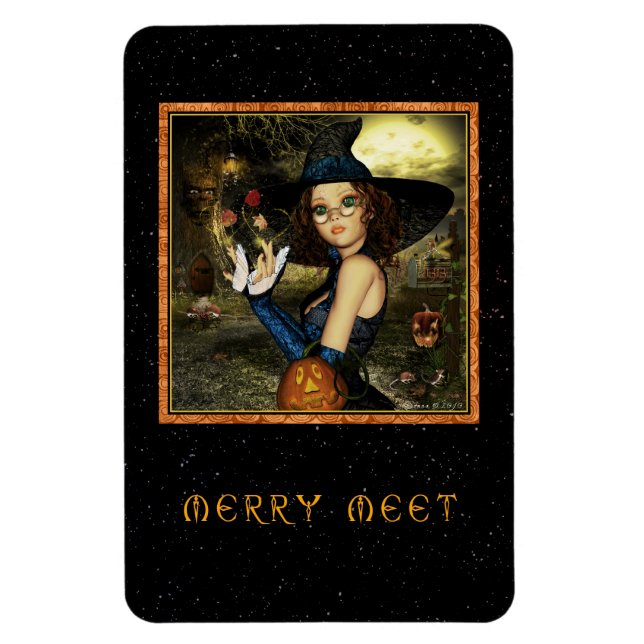 Imán Merry Meet Cute Otoño Witch Flexi Magnet (Vertical)