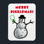 Imán Merry Picklemas Snowman Magnet<br><div class="desc">imán de vacaciones de baloncesto</div>