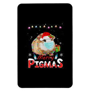 Imán Merry Pigmas Face Mask Graciosos Navidades de Cerd
