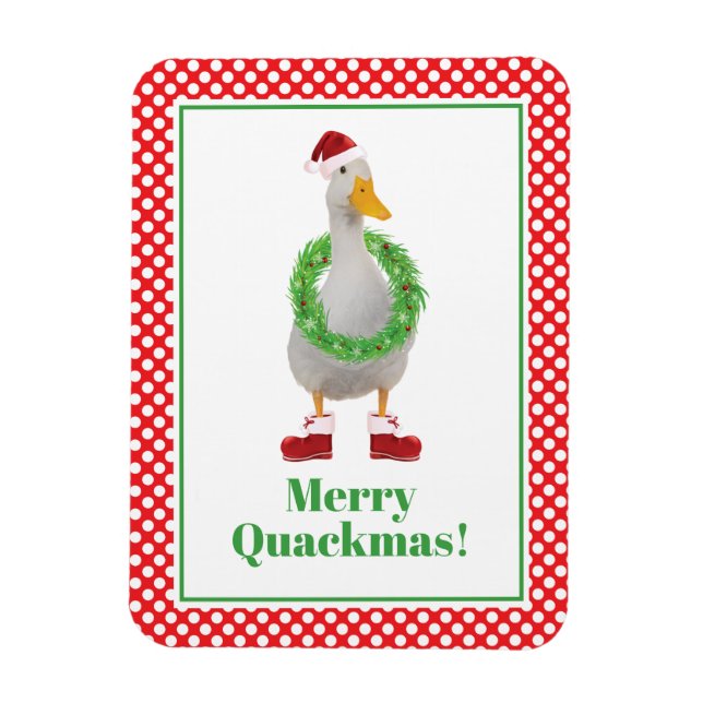 Imán Merry Quackmas Navidades (Vertical)