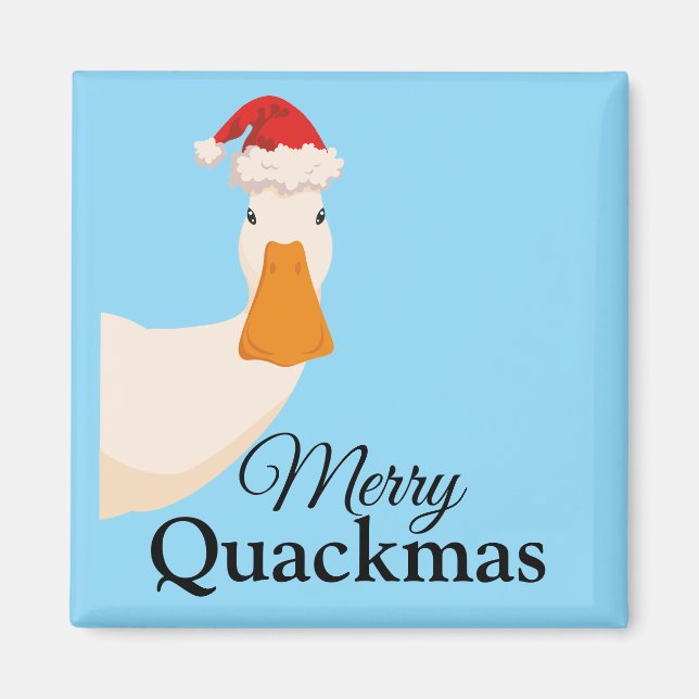 Imán Merry Quackmas Navidades personalizado divertido D (Frente)