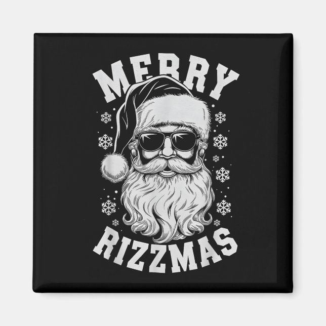 Imán Merry Rizzmas Funny Christmas Santa Claus Happy Ch (Frente)
