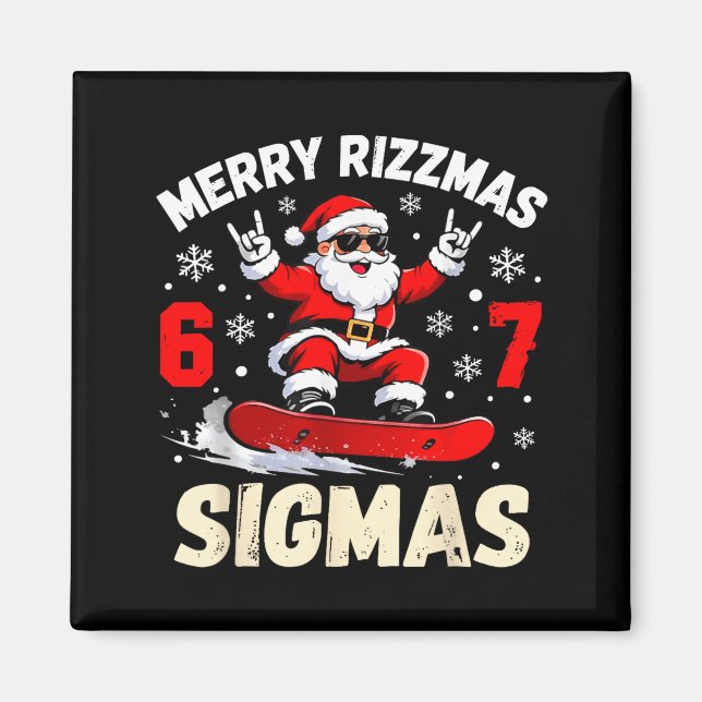 Imán Merry Rizzmas Sigmas Santa 67 Six Seven  (Frente)