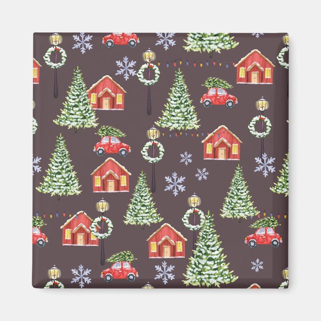 Imán Merry Slothmas Sloth Cute Xmas Navidades (Frente)