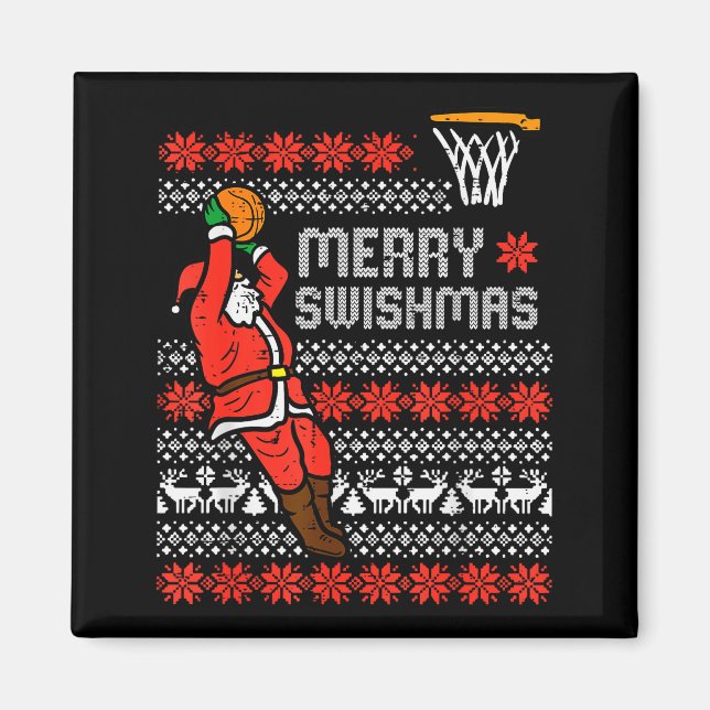 Imán Merry Swishmas Basketball Ugly Christmas Xmas Men  (Frente)