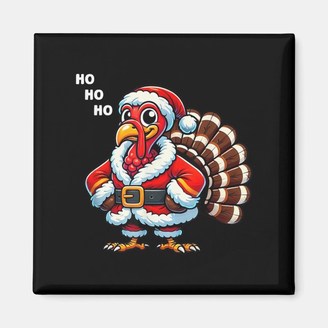 Imán Merry Thanksmas Thanksgiving Turkey Xmas Funny Kid (Frente)