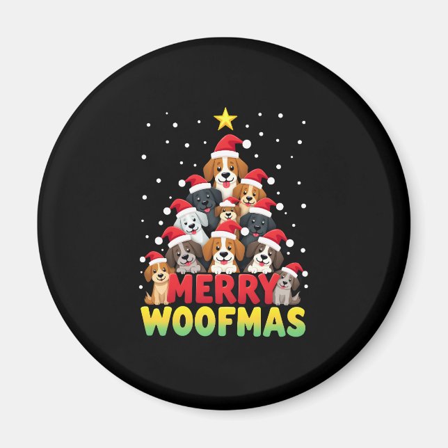 Imán Merry Woofmas - Merry Christmas For Dog Lovers (1) (Frente)