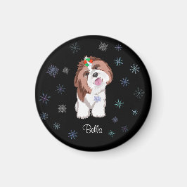 Imán Merry y Adorable Shih Tzu con nombre de perro con