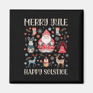 Imán Merry Yule Happy Solstice Cottagecore Scandinavian