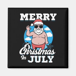 Imán Merrychristmas In July Funny Santa 