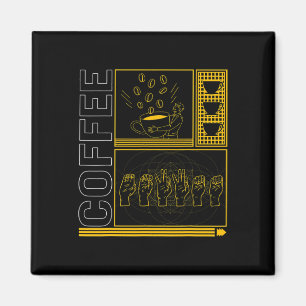 Imán Mes de Conciencia Café Asl Lover Trendy Love Deaf