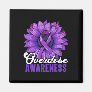 Imán Mes de Conciencia sobre Sobredosis Listón Morado G