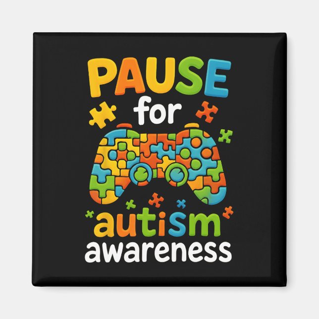 Imán Mes de Concientización sobre el Autismo de Gamer 2 (Frente)