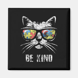 Imán Mes de la Conciencia del Autismo Gato Mamá Papá de