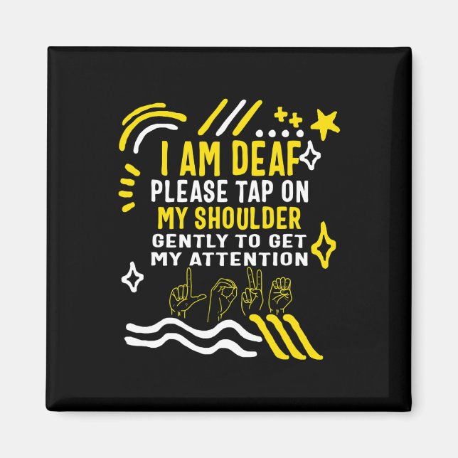 Imán Mes de la conciencia Estoy sorda, mi hombro, gay (Frente)