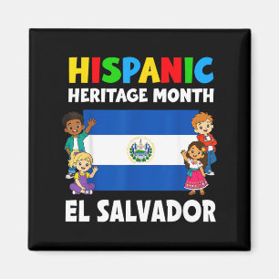Imán Mes de la Herencia Hispana Bandera de El Salvador 