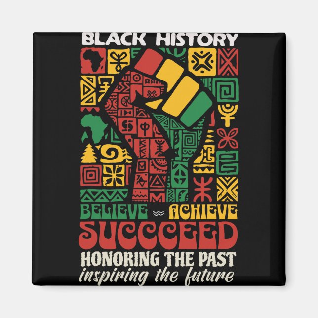 Imán Mes de la Historia Afroamericana Africano Cree Log (Frente)