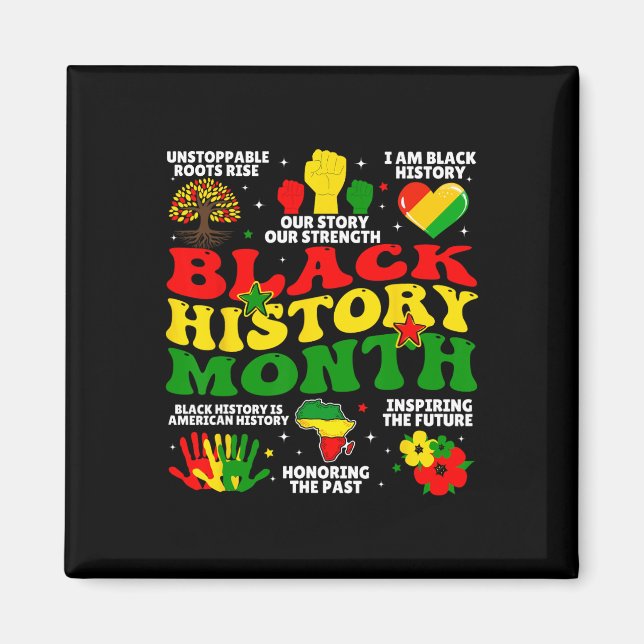 Imán Mes de la Historia Negra Hombres Orgullosos Afroam (Frente)